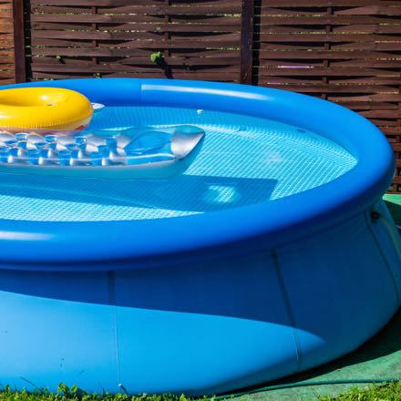 floating raft tube above ground pool