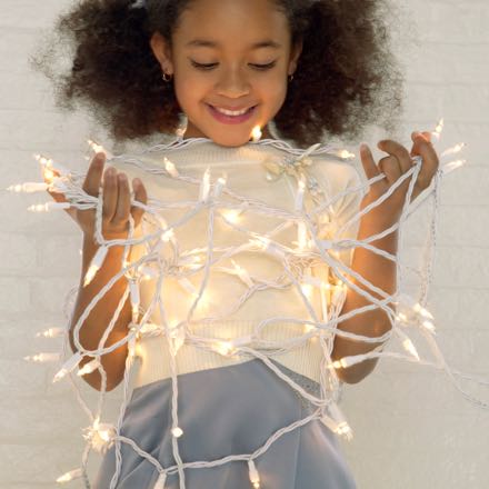 girl christmas lights