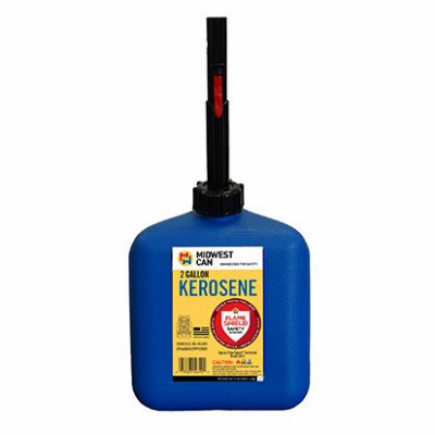 Kerosene Can, CARB Compliant, Blue, 2 Gallons.