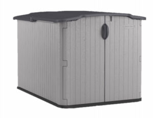Glidetop Horizontal Storage Shed, Gray Resin, 4' 9.5" x 6' 7.75" x 4' 10" High