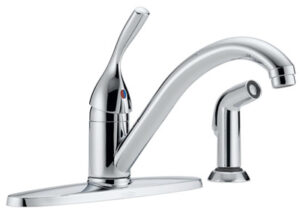 Classic Series Single-Handle Kitchen Faucet, Side Spray, Chrome