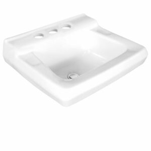 Commercial Lavatory Sink, Wall Mount, White Vitreous China, 20-1/2 x 17-5/8 In.