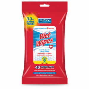 Antibacterial Wet Wipes, Travel Pack, 40-Ct.
