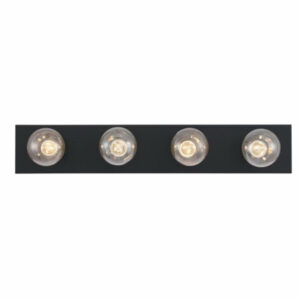 4-Light Bathroom Fixture, Matte Black, 24 In.