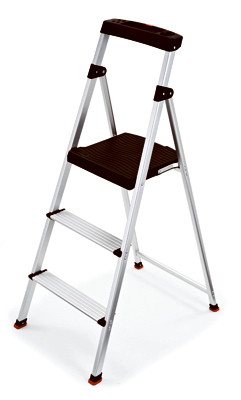 Step Stool, 3-Step, Aluminum