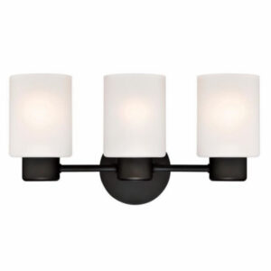 Sylvestre 3 Light Indoor Wall Fixture, Clear Glass Shades, Oil Rubbed Bronze Finish