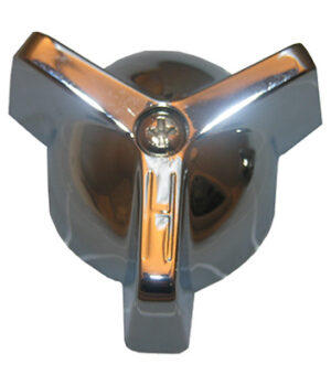 3-Point Metal Faucet Handle, Chrome with Hot Button