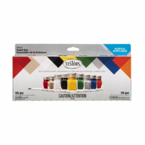 9-Color Acrylic Craft & Model Paint Set & Brushes, 1/4 oz. ea.