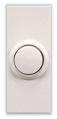 Push Button Doorbell, Wireless, Surface Mount, White, 150-Ft. Range