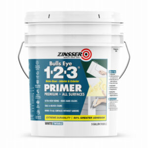 Bulls Eye 1-2-3 Primer, Sealer & Stain Killer, White, 5 Gallon