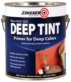 Bulls Eye 1-2-3 Primer/Sealer & Stain Killer, Deep Tint, Water Base, 1-Gallon