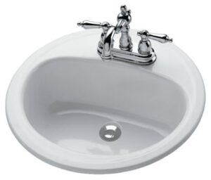 Laurel Porcelain-On-Steel Lavatory Sink, White, 19 x 19 In. Oval