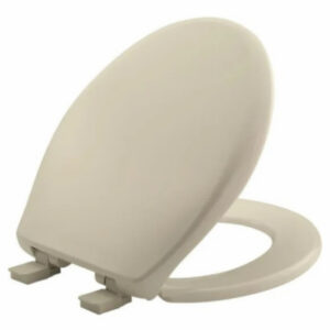 Affinity Round Plastic Toilet Seat, Soft Close, Never Loosens, Bone