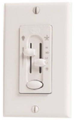 Ceiling Fan/Light  Control, Dual Slide, White