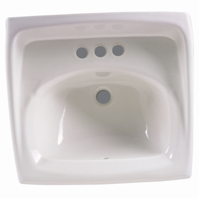 Lucerne Wall Hung Lavatory Sink, White China, 21-1/4"x 18-1/4 In.