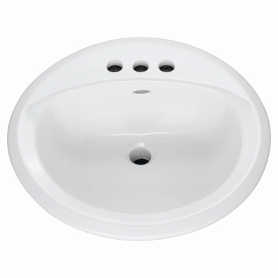 Rondalyn Drop In Lavatory Sink, White Round, 19 In.