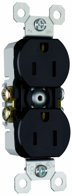 15A 125V Tamper-Resistant Duplex Receptacle, Black