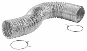 Clothes Dryer Transition Foil Flex Duct & Clamps, UL 2158A, 4 In. x 8 Ft.