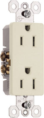 Pass & Seymour 15A/125V Premium Light Almond Decorator Outlet